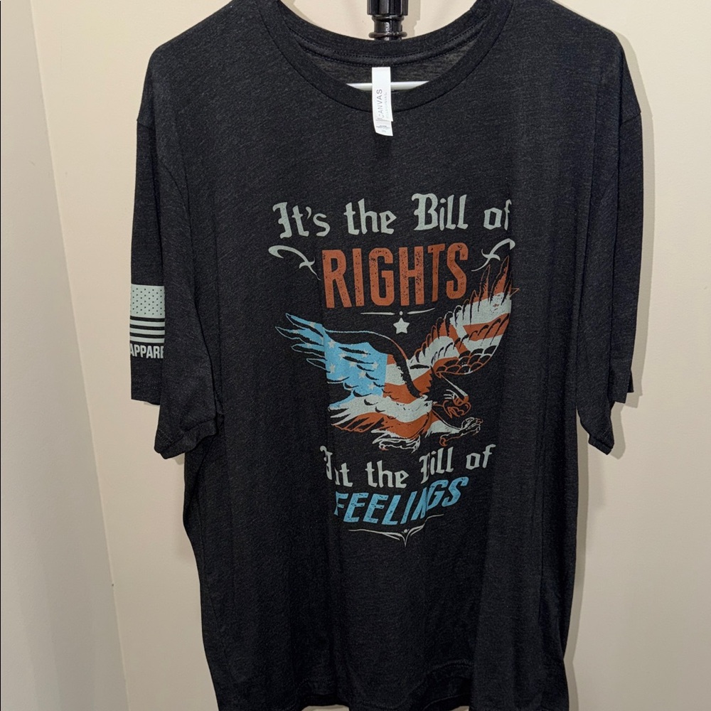 Men's Black Graphic Tee with Eagle 'Bill of Rights'